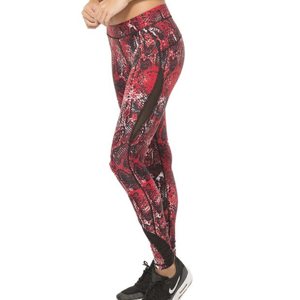 HPE Red snake print X leggings